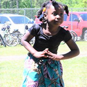 Young girl with dancing